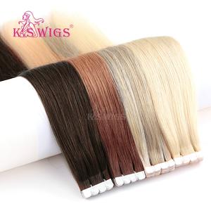 Extensiones de Cabello Humano Virgen KSWIGS Estéticas de 12-28 Pulgadas, Rubio Bronceado, Estilo Coreano, Mini Cinta Adhesiva Tipo M, para Crear Volumen - Product Image 1