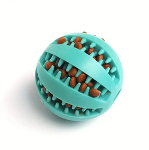 Venta caliente de goma personalizada fugas comida juguetes bola dientes limpieza masticar juguetes para mascotas - Product Image 2