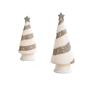 Máy tính để bàn nhỏ gốm giáng sinh trang trí cây LED thắp sáng cây gốm - Product Image 2