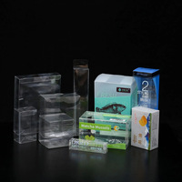 Boîte d'emballage pliable en plastique PET avec fond à verrouillage automatique pour lotion, parfum, soins de la peau et rouge à lèvres - Contenant cosmétique transparent