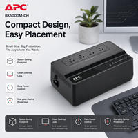 Schneider Electric APC BK500M-CH 500VA 300W Onduleur compact pour mini PC, ordinateur portable, imprimante, configuration maison/bureau