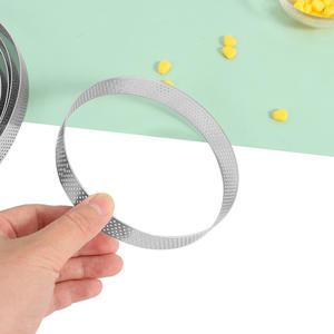 Anneaux de tarte perforés personnalisés pour la cuisson moule à pâtisserie en métal pour dessert français petite tarte aux fruits croûte <span class=keywords><strong>cercle</strong></span> tartelette - Product Image 6