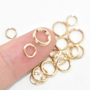 변색 없음 GF 리얼 14K 골드 채워진 더블 레이어 키 링 가공 보석 연결 분할 링 걸쇠 결과 액세서리 - Product Image 6