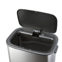 Poubelle de cuisine moderne sur pied avec grand seau de rangement rectangulaire en métal avec capteur et roues