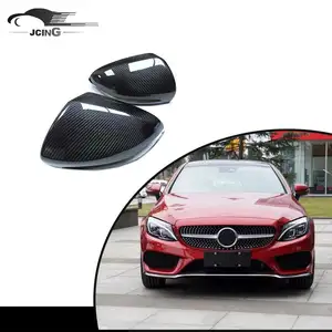 RHD kuru karbon Fiber yan dikiz aynası kapak Trim Mercedes Benz C E S CLS GLC sınıf W205 W213 araba aksesuarları