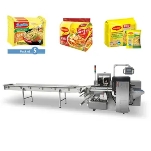 BOSTAR automatic horizontal pillow flow pack wrap wrapping packaging packing machinery noodle packing machine