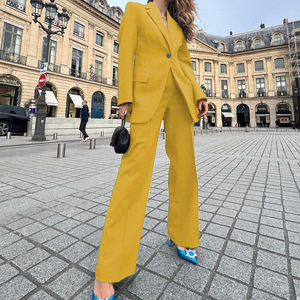 Lang ärmel ige profession elle einfarbige <span class=keywords><strong>Blazer</strong></span> hose Damen Casual 2-teiliges Set Mode - Product Image 3