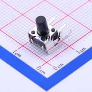 SKHHLQA010 Tactile Switch Bent Lead Through Hole-4P,6x6mm Switch Single Pole Single Throw Round Button Right Angle Insert 6mm - Product Image 1
