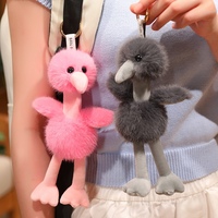Porte-clés en peluche autruche mignon, design personnalisé, pendentif de sac doux en forme d'oiseau, cadeau souvenir pour fête d'enfants, zoo, vente en gros