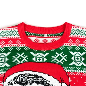 Sweter natal wanita ZHUNA kustom jumper kerah Crew Knit Jacquard pullover wanita jumper Natal yang cocok