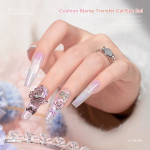 MissGooey Kit de Nail Art Gel Polish Effet Œil de Chat TPO/Hema-Free pour Estampage, <span class=keywords><strong>Poudre</strong></span> Dégradée et Frottement, avec Tampon de Transfert - Product Image 3