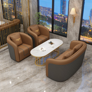 ชุดโซฟาโรงแรม หนัง PU โครงโลหะ ทนทาน เหมาะสำหรับสถานที่เชิงพาณิชย์ เก้าอี้นั่งพักผ่อนสำหรับการประชุม - Product Image 3