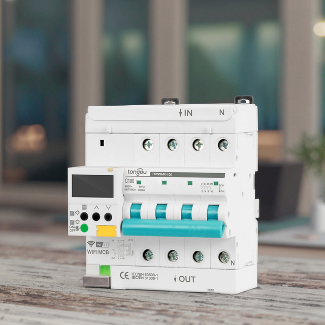 485 4P WIFI Industrial Circuit Breaker PC Control Tuya Timer Remote Control Wireless Intelligent Automatic Reclosing Smart