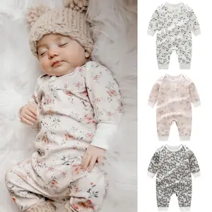 Spring Autumn Newborn Baby Pajamas Romper Organic Cotton Tops Boys Girls Outfits One Piece Baby Clothing