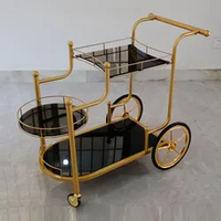 Chariot de service de buffet de luxe en acier inoxydable à 3 niveaux pour la restauration, les hôtels, les restaurants, les mariages et les fêtes