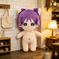 Peluche personnalisée violette avec oreilles magnétiques, jouet en peluche personnalisé avec oreilles magnétiques détachables pour collection ou cadeau
