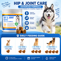 Compléments à mâcher doux pour chiens pour le soutien avancé des articulations de la hanche - Saveur poulet - Glucosamine/Chondroïtine/MSM/Collagène/Acide hyaluronique - Mobilité