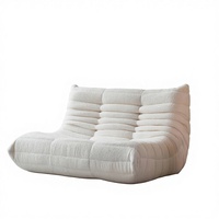 Fauteuil pouf pour adulte, canapé deux places surdimensionné, design moderne, durable, résistant aux intempéries et aux taches, en tissu