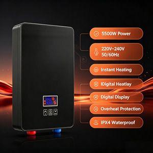 Chauffe-eau électrique instantané 5500W, Classe <span class=keywords><strong>d</strong></span>'efficacité énergétique, Commande tactile, Autonome, Étanche IPX4, Rapide, Pour extérieur, Maison et Camping-car - Product Image 4