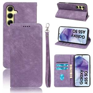 HMJ เคสหนัง PU ฝาพับมีช่องใส่บัตรโทรศัพท์มือถือเคสกระเป๋าสตางค์หนังสำหรับ Samsung <span class=keywords><strong>Galaxy</strong></span> S24เคสพิเศษ - Product Image 1