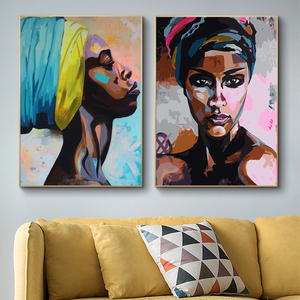 Tableaux d'art mural moderne noir et blanc avec <span class=keywords><strong>femme</strong></span> africaine <span class=keywords><strong>nue</strong></span>, impressions sur toile imperméable écologique pour salon - Product Image 4