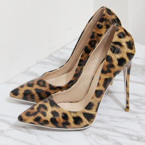Women Sexy Leopard High Heels on Pointy Toe Stiletto Super High Pumps Large Size 45 Basic Dress <b>Shoes</b> Prom Party <b>Shoes</b> - Product Image 6
