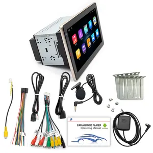 Kit multimídia automotivo touchscreen, 10 polegadas, 2din, rotação automática, android, rádio, estéreo, player de dvd para carro