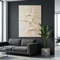 Peinture à l'huile abstraite moderne en plâtre blanc, peinte à la main, sur toile sculpturale 3D épaisse, art mural personnalisable pour hall d'hôtel