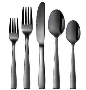 Lot de couverts uniques réutilisables en acier inoxydable poli miroir, style vintage, pour fêtes, avec logo personnalisé, cuillère, fourchette, couteau, marque <span class=keywords><strong>QZQ</strong></span>, Guangdong - Product Image 4