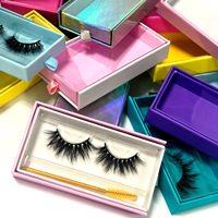Boîtes à cils roses avec paillettes blanches, personnalisables sans minimum de commande, avec logo gratuit – Offre spéciale 2022