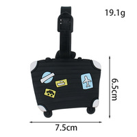 Étiquettes de bagages en PVC noires à motif papillon avec sangle 105x65mm, impression animale, sublimation personnalisée pour sacs à dos