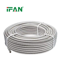 Tuyau ondulé en acier inoxydable IFAN, vente directe usine, 1/2" 3/4" 1", pour eau et gaz, connecteur flexible de plomberie 20-200MM