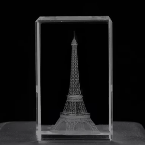 تصميم جديد من المصنع مخصص K9 الكريستال 3D تاج محال الهدايا التذكارية النقش بالليزر مكعب برج الكريستال ل - Product Image 2