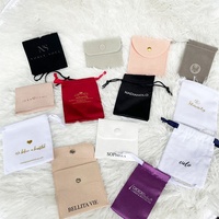 Pochettes en satin et coton pour bijoux, personnalisable, avec Logo imprimé, 100 pièces
