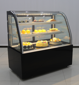 Commercial Stainless Steel Cake Refrigerator Curved Glass Cake Display Cabinet Bakery Cake Display Cabinet 120 L fridge