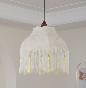 Lustre suspendu dimmable en tissu tressé à pampilles, style vintage décoratif, moderne, nordique, de luxe, pour îlot de cuisine et salle à manger, avec éclairage LED - Product Image 3