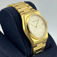 Jam Tangan Otomatis Pria PRX Lapis Emas Terintegrasi Baja Tahan Karat Mesin ETA Dial Tekstur Bercahaya T137 Jam Mekanik Laris