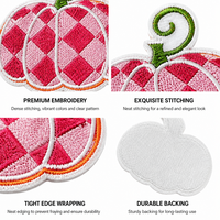 Patchs brodés Citrouille d'Halloween à thermocoller ou à coudre, appliques mignonnes multicolores pour vestes, chapeaux, sacs et vêtements