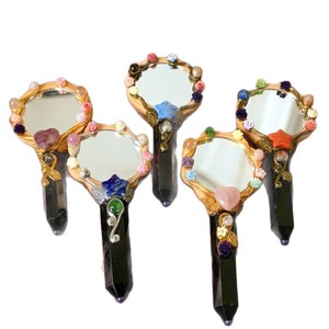 Miroir magique en cristal fait main, pierre brute naturelle, prisme hexagonal multi-formes, miroir de poche, pinceau de maquillage, ornement de décoration intérieure - Product Image 5