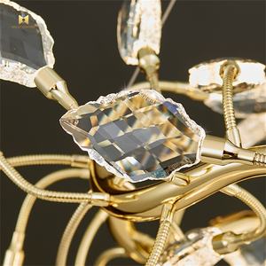 Lustre moderne de luxe en <span class=keywords><strong>feuille</strong></span> de cristal Nouvel intérieur Salon Plafond LED <span class=keywords><strong>Suspension</strong></span> Décoratif Intérieur Décoratif - Product Image 5