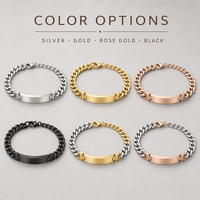 Bracelet personnalisé en acier inoxydable vierge avec nom, chaîne gourmette, fermoir mousqueton, pour couples, vente en gros, bijoux OEM ODM