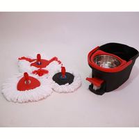 Serpillère à double fonction en matériaux écologiques avec seau, comprenant 2 recharges de serpillère, serpillère rotative avec seau à pédale pour le nettoyage des salles de bain