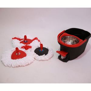 Экологичный набор для уборки: швабра с двойным приводом и педальным ведром, включает 2 насадки для швабры, для уборки ванных комнат - Product Image 3