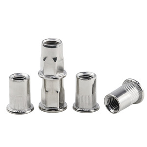 Écrous à riveter hexagonaux moletés en acier inoxydable 304 M3 M4 M5 M6 M8 M10 M12 Norme ISO GB Finition brillante - Product Image 1