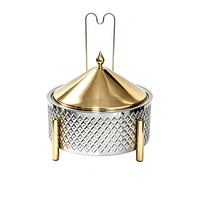 Nouveau design commercial : Plats de service buffet 9L dorés et argentés pour la restauration, chauffe-plats pour mariages et vignobles