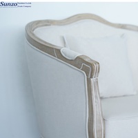 Vente en gros, canapé Louis en bois, lin rembourré, style français classique, canapé pour mariage, banquet, salon, intérieurs de luxe