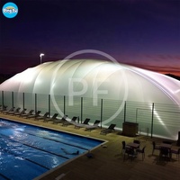 Dôme d'air de football professionnel pour le stade de sport de tennis de gymnase Dômes gonflables pris en charge par l'air Bâtiment de structure de membrane en PVC PVDF