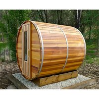 Sauna eléctrica moderna para exteriores con cedro rojo canadiense y cicuta de madera maciza, sauna de vapor húmedo romántica de tamaño de Villa cuadrada grande