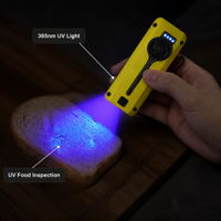 Lampe torche LED rechargeable 840lm XPL, lampe de travail avec laser UV rouge 365nm, gradation progressive RGB, clip magnétique Type-C, lampe EDC
