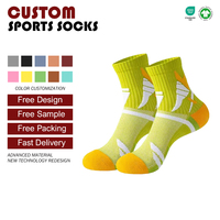 Chaussettes de sport légères, ventilées, colorées, pour la course à pied, à séchage rapide, élastiques, absorbant les chocs